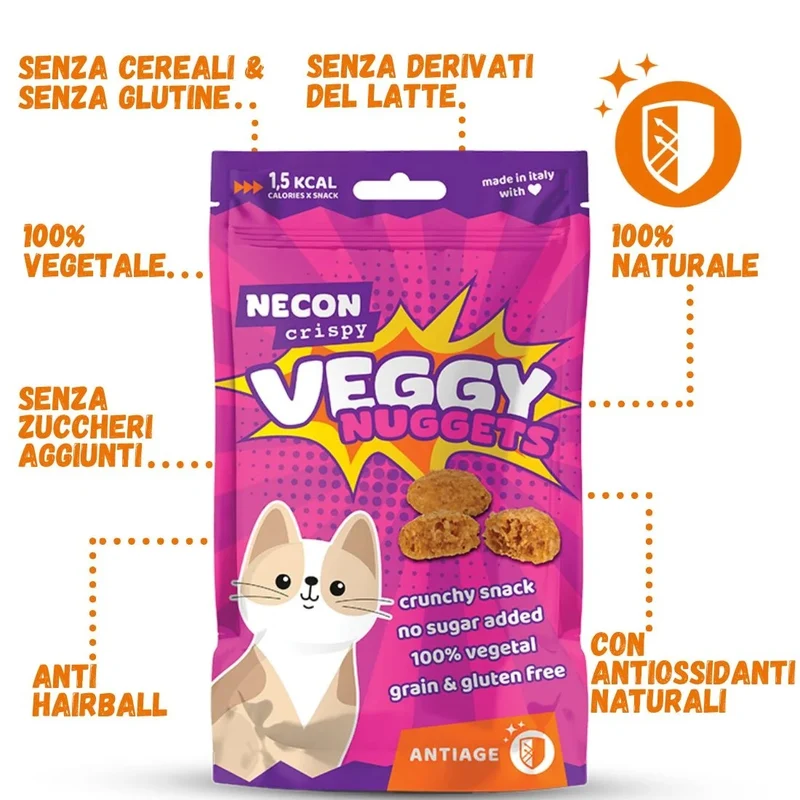 NECON CRISPY GATTO SNACK VEGGIE NUGGETS ANTIAGE 85 GR