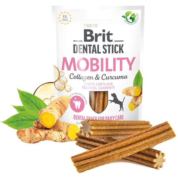 BRIT CANE SNACK DENTAL STICK MOBILITY COLLAGENE & CURCUMA 251 GR
