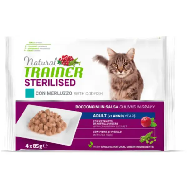 Natural Trainer Cat Sterilised multipack 4 x 85 gr