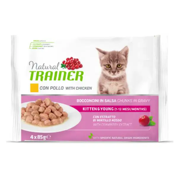 Natural Trainer Flowpack Kitten & Young (4 x 85 gr)