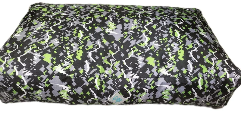 Cuscino Brick Oxford Green Pixel per Cani Grandi - Sfoderabile 80x120 cm