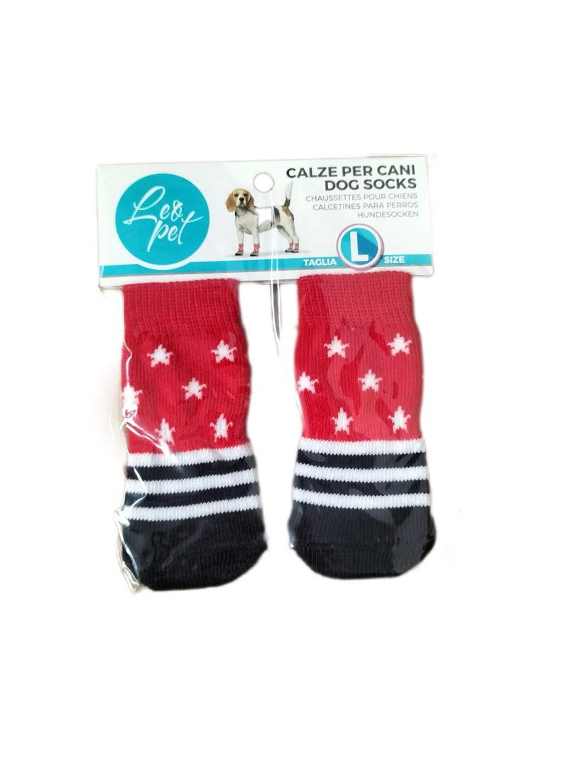 Calzini Antiscivolo per Cani Modello Stars & Stripes - Taglia L - 4 pz