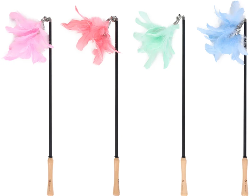 Flamingo Gatto Gioco Canna Stuzzicamicio "Nimmy" con Piume 61-186 cm
