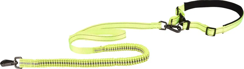 FLAMINGO CANE GUINZAGLIO PER JOGGING CON CINTURA IN VITA 118 CM - 100/130 CM GIALLO FLUO