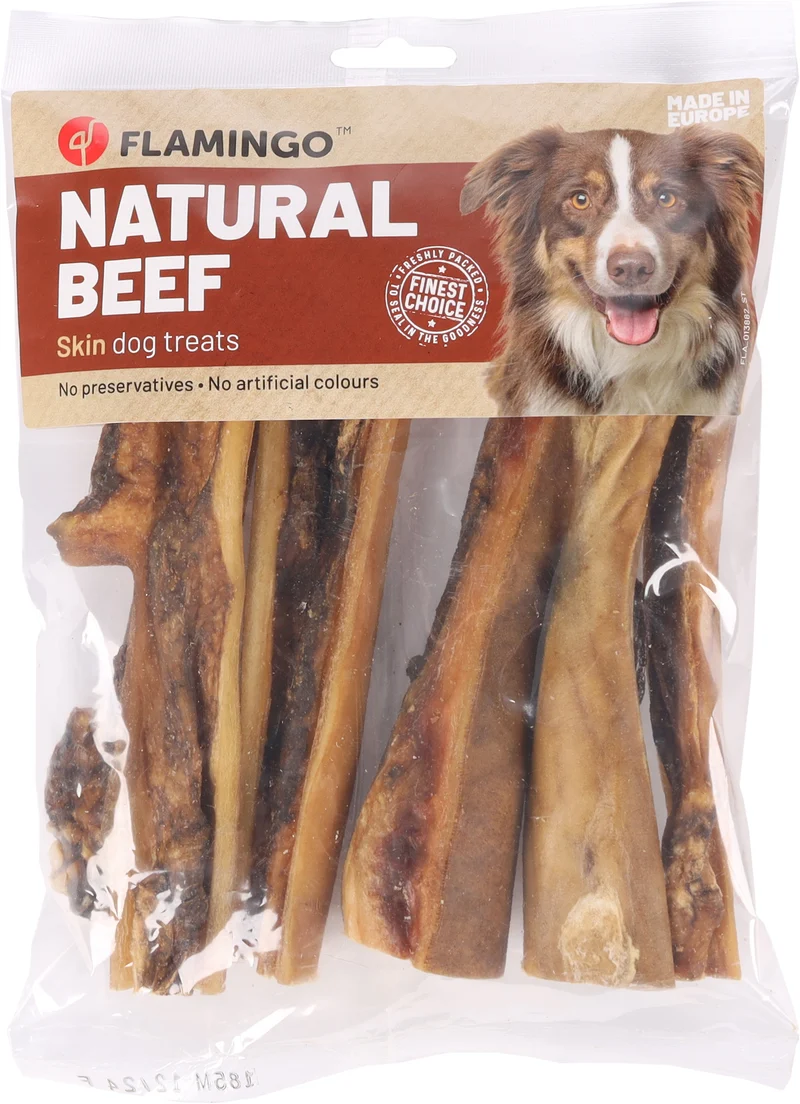 FLAMINGO CANE SNACK NATURE PELLE DI MANZO LIGHT 15 CM 200 GR