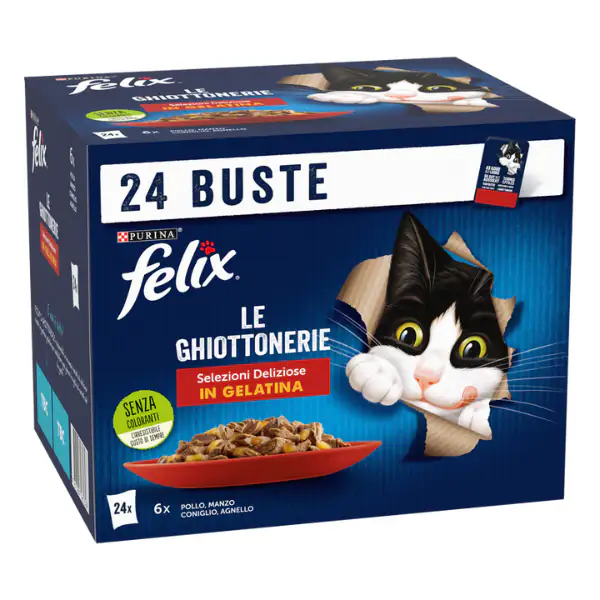 Purina Felix Le Ghiottonerie Selezioni Deliziose Multipack 24x85 gr