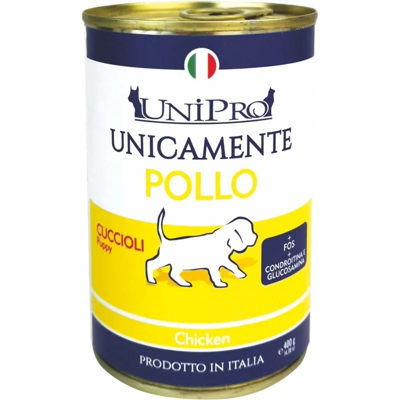 Unipro Unicamente Pollo per Cuccioli - Alimento Umido Monoproteico - 400 g