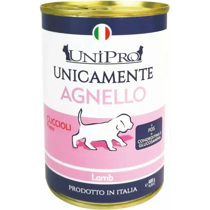 Unipro Unicamente Agnello per Cuccioli - Alimento Umido Monoproteico - 400 g