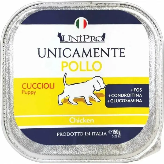 Unipro Unicamente Pollo per Cuccioli - Alimento Umido Monoproteico - 150 g