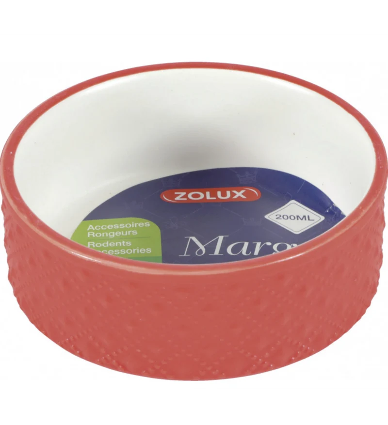 Ciotola in Gres Margot per Cani e Gatti - 200 ml, Rossa