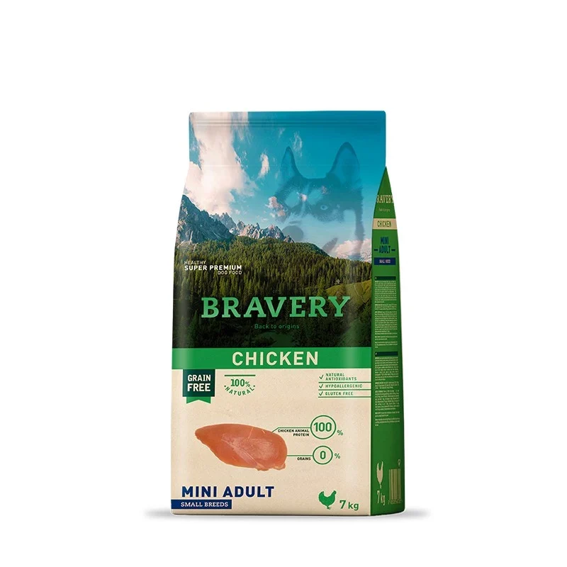 BRAVERY CANE ADULTO MINI POLLO 7 KG