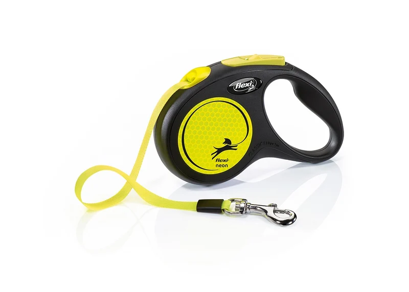 Guinzaglio Allungabile Flexi Neon S a Fettuccia Alta Visibilità - 5m