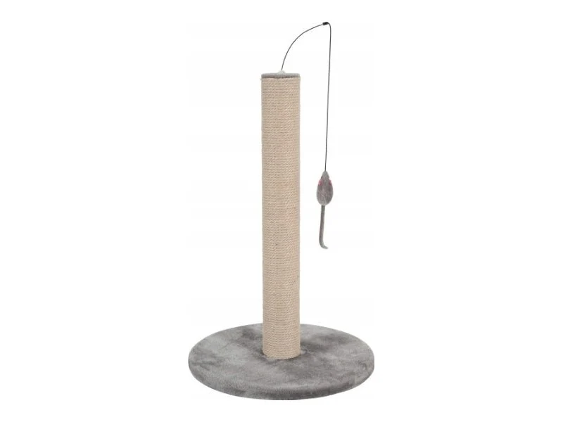 Tiragraffi a Colonna con Base per Gatti - Grigio, Altezza 63 cm