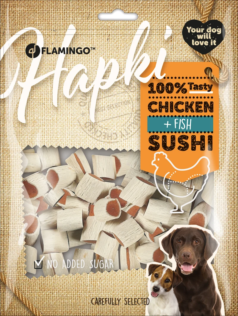 FLAMINGO CANE SNACK "HAPKI" INVOLTINI DI POLLO 400 GR