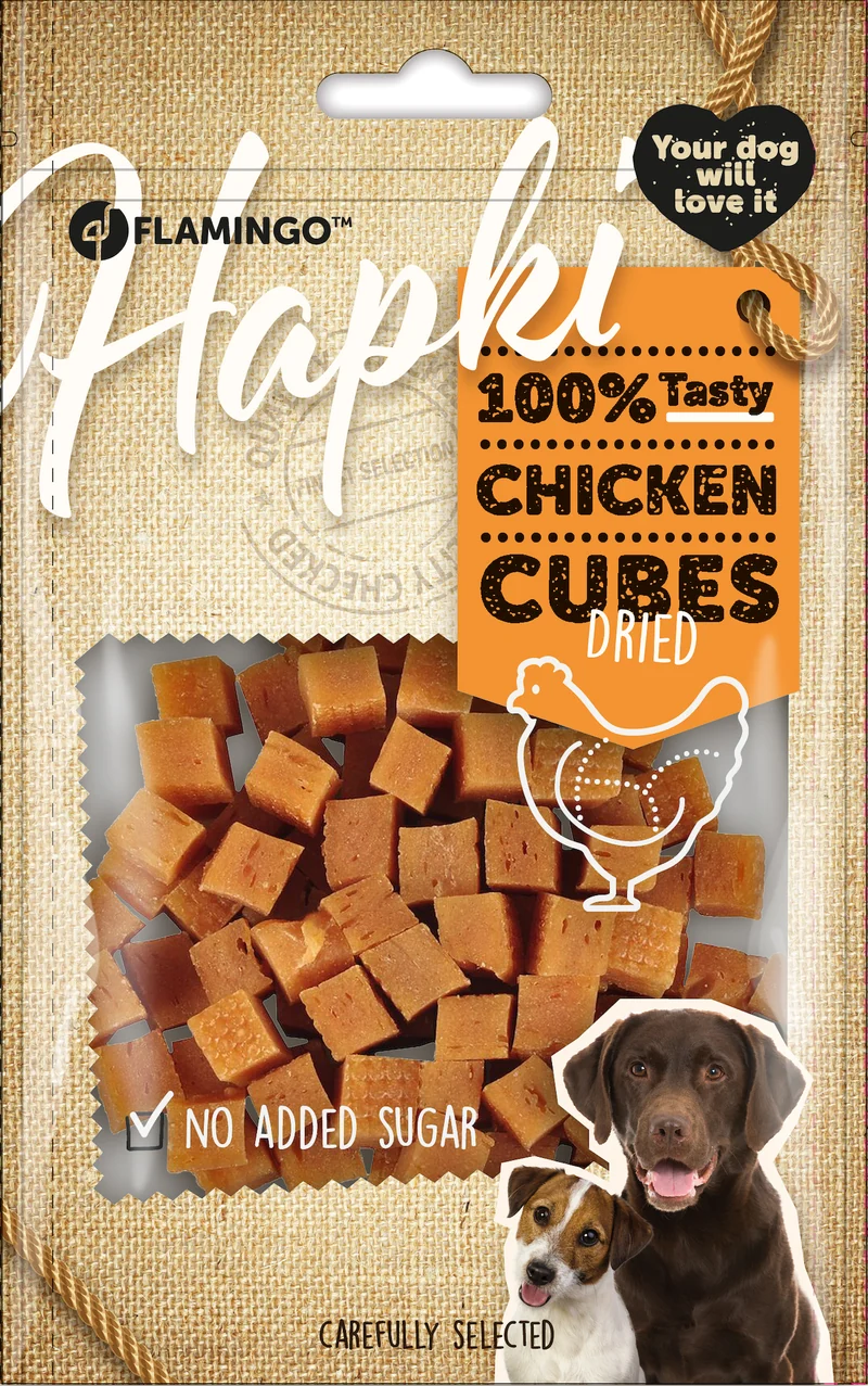 FLAMINGO CANE SNACK "HAPKI" CUBI DI POLLO 85 GR