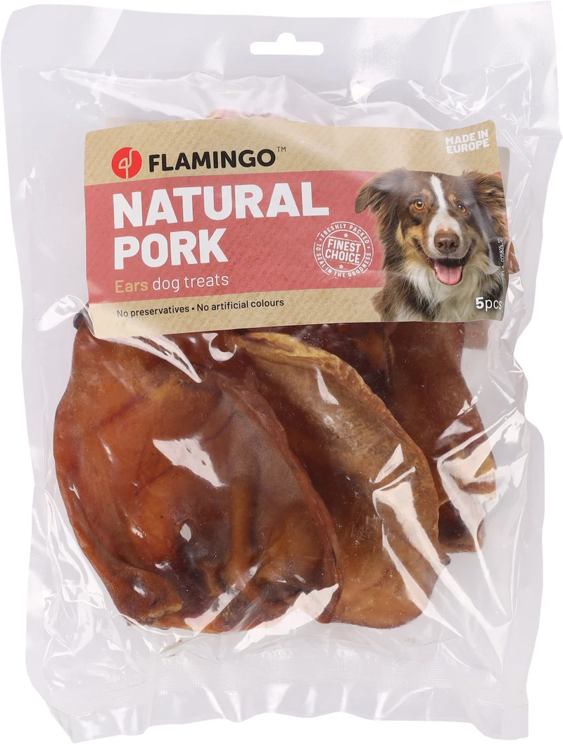 FLAMINGO CANE SNACK NATURE ORECCHIO DI MAIALE CF. (5 PZ) 250 GR