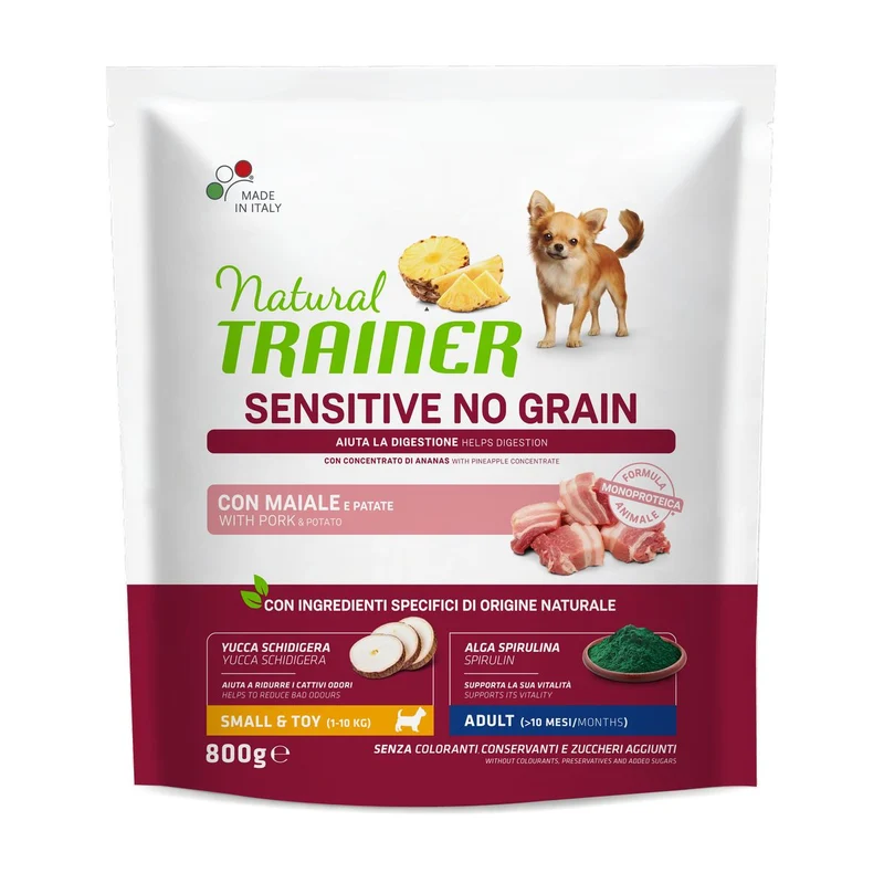 TRAINER CANE SPECIALTY NUTRITION - NO GRAIN - ADULTO SMALL&TOY MAIALE 800 GR