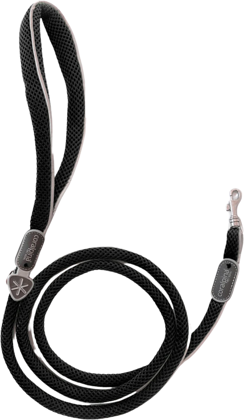 Guinzaglio Cinquetorri Mini Coralpina per Piccoli Animali - 150 cm Nero