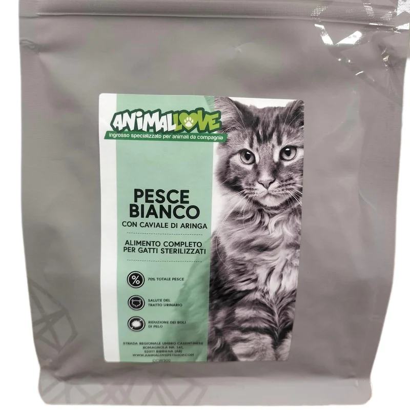 Animalove Grain Free Sterilized Gatto Pesce Bianco e Caviale - 300 g