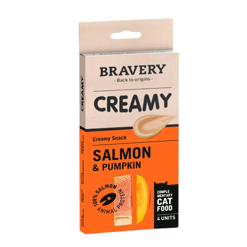 Bravery Creamy Salmon & Pumpkin - Snack Cremoso per Gatti Salmone e Zucca - 56g