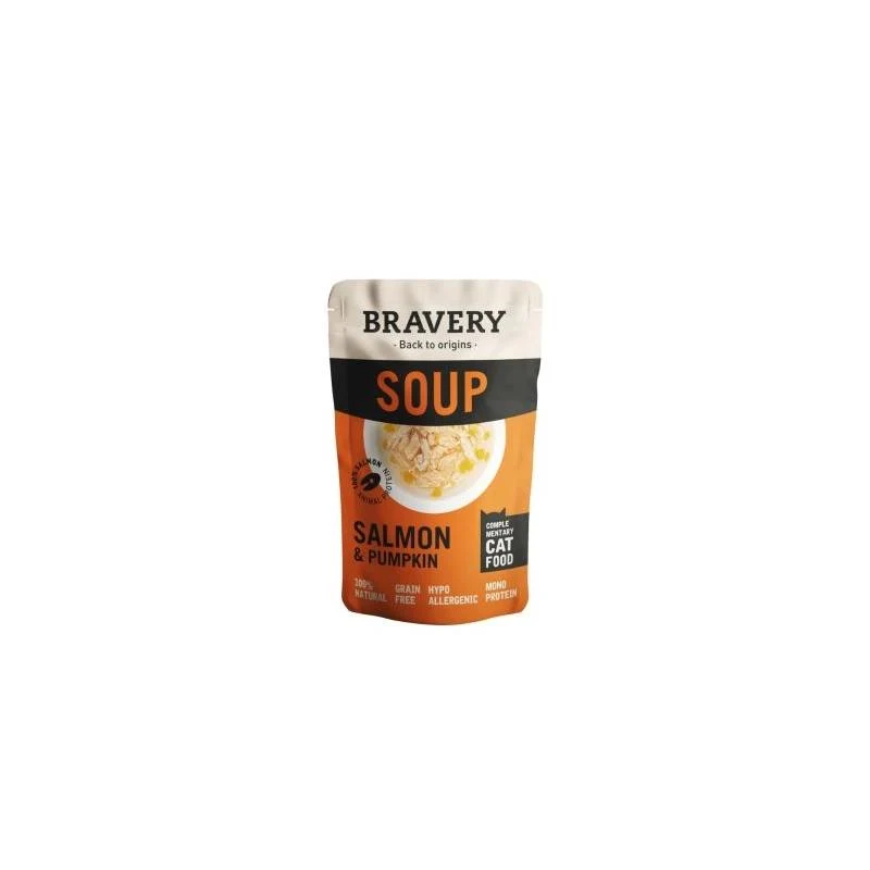 Bravery Soup Salmon & Pumpkin - Zuppa Complementare per Gatti - 70 g