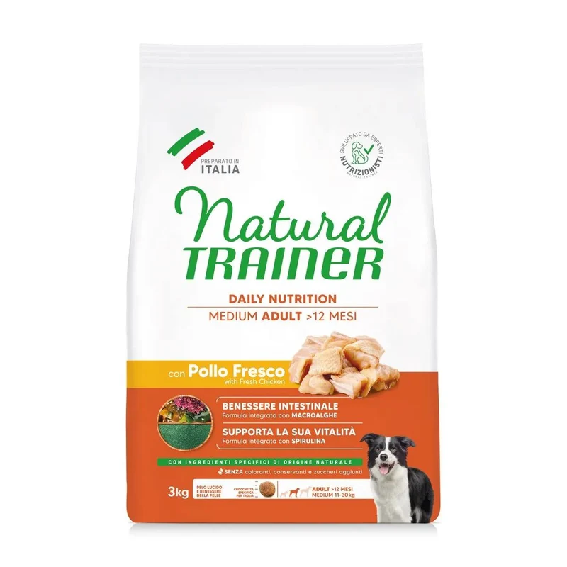 Trainer Natural Medium Adult Pollo Fresco - Crocchette Cani Taglia Media - 3 kg