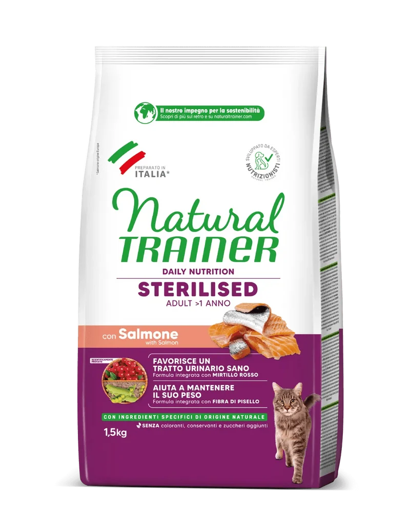 Trainer Natural Gatto Adult Sterilizzato Salmone - Gatti Sterilizzati - 1,5 kg