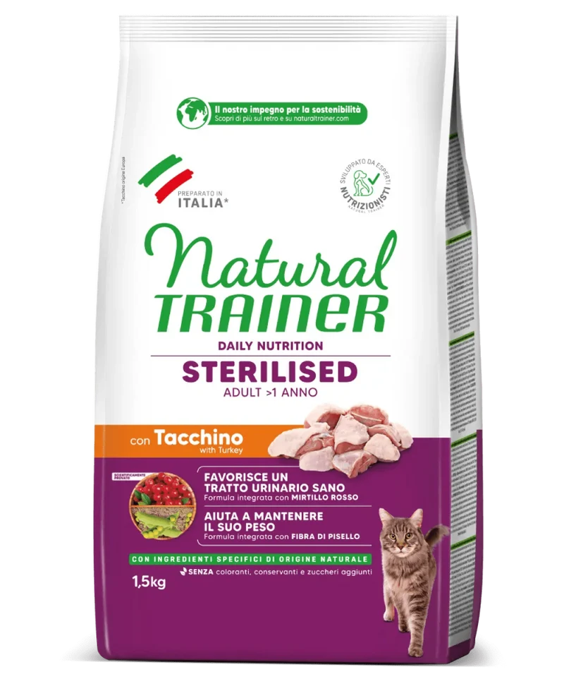 Trainer Natural Gatto Adult Sterilizzato Carni Bianche - 1,5 kg