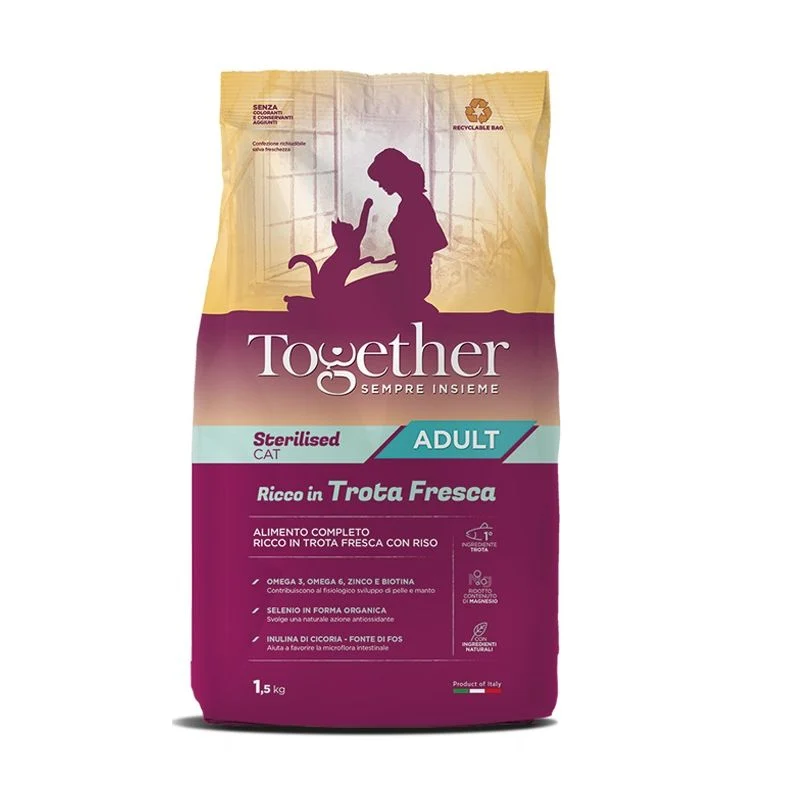 Together Crocchette Gatto Sterilizzato Trota Fresca e Riso - 1,5 kg
