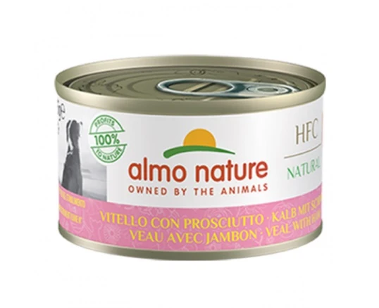 ALMO NATURE HFC NATURAL DOGS 24X95 G CON VITELLO CON PROSCIUTTO