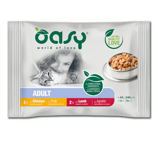 Oasy Multipack Adult Bocconcini in salsa 4 x 85 gr
