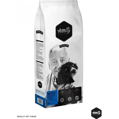Amity Dog Premium Senior & Light - Crocchette Cani Anziani o Sovrappeso - 15 kg