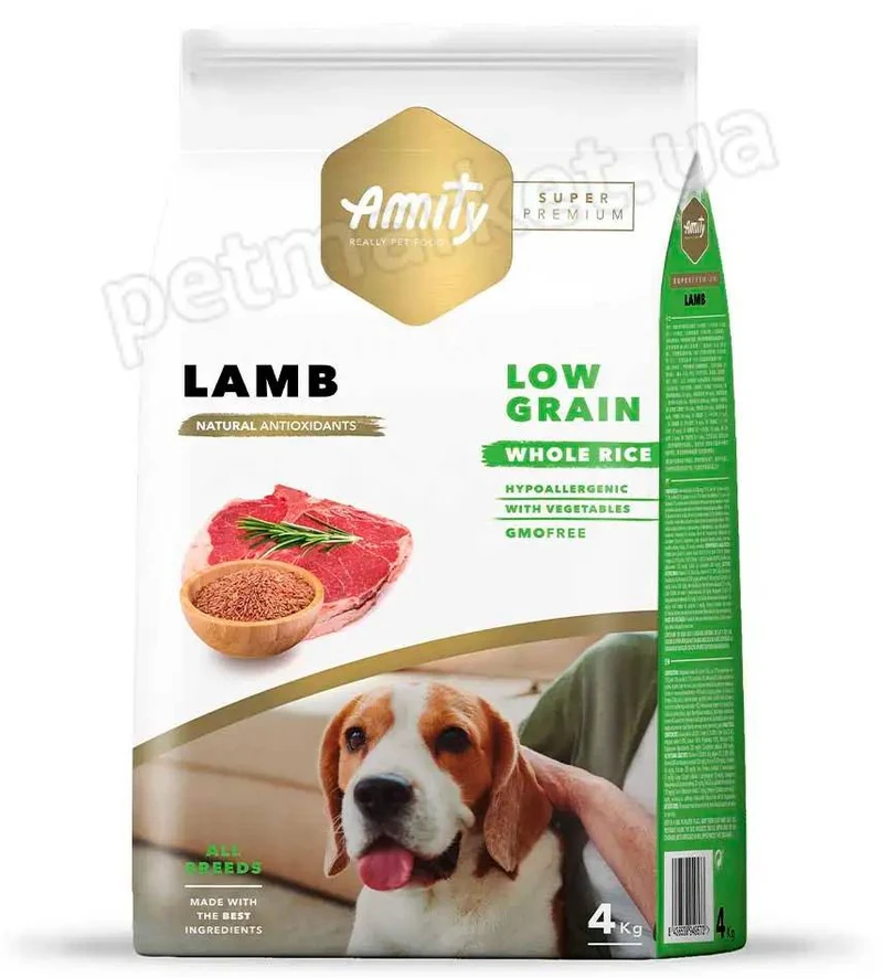 Amity Dog Super Premium Agnello e Riso - Crocchette Alta Qualità - 4 kg