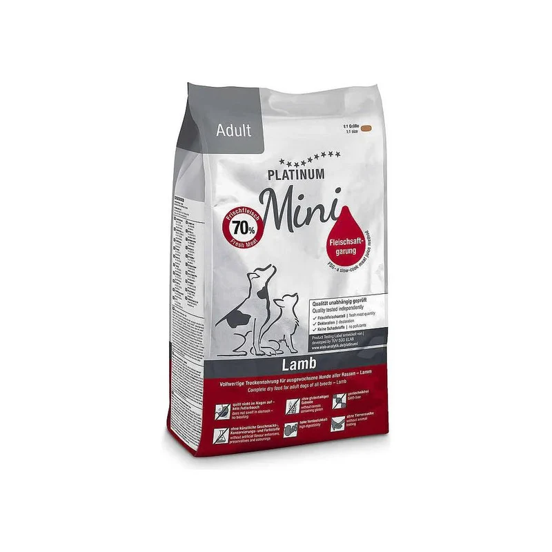 Platinum Adult Mini Lamb+Rice - Crocchette Semiumide Agnello Cani - 900 g