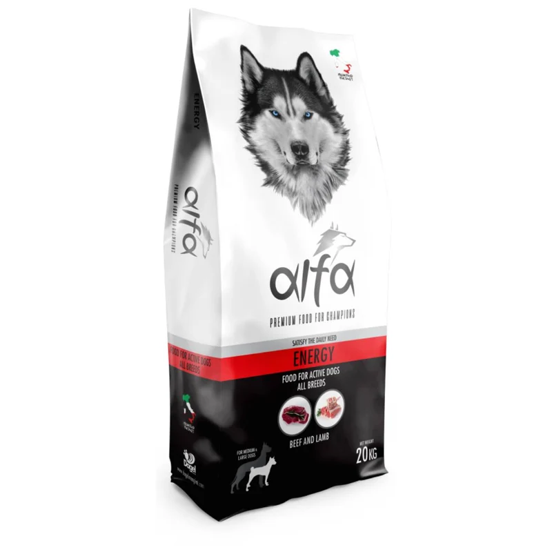 Alfa Dog Energy - Crocchette ad Alto Valore Energetico Cani Attivi - 20 kg