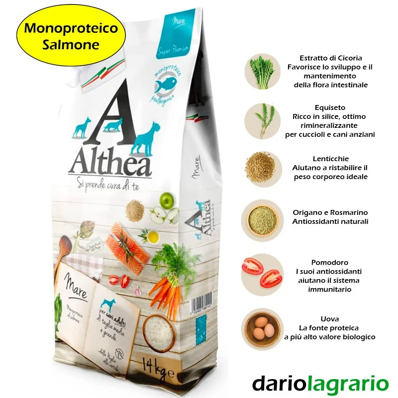 Althea Mare al Pesce - Crocchette per Cani con Sensibilità Alimentari - 14 kg