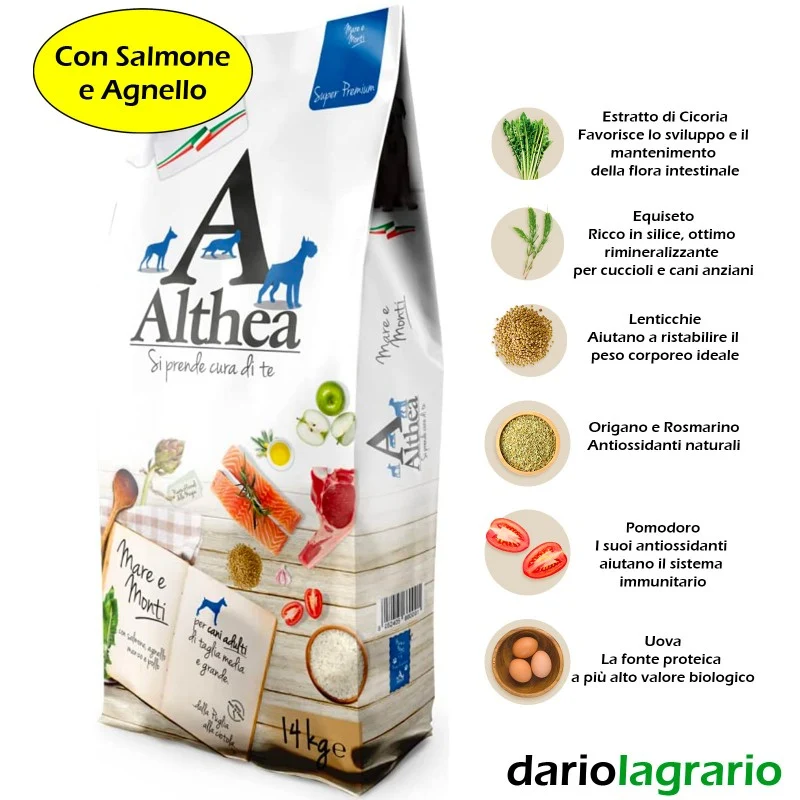 Althea Mare e Monti - Crocchette Mix Carne e Pesce per Cani - 14 kg