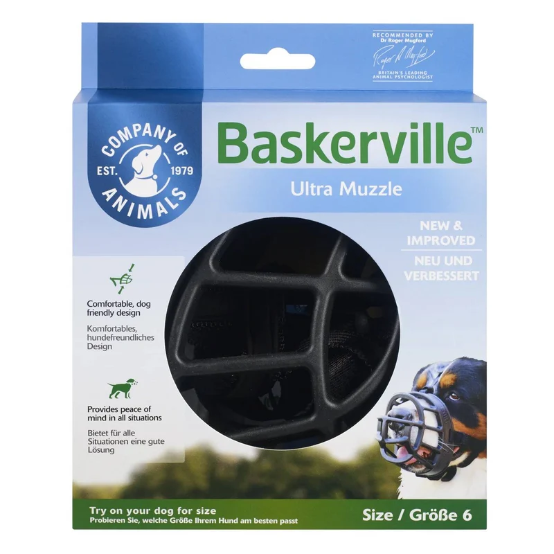 Museruola Baskerville Ultra Muzzle per Cani - Colore Nero - Misura 6