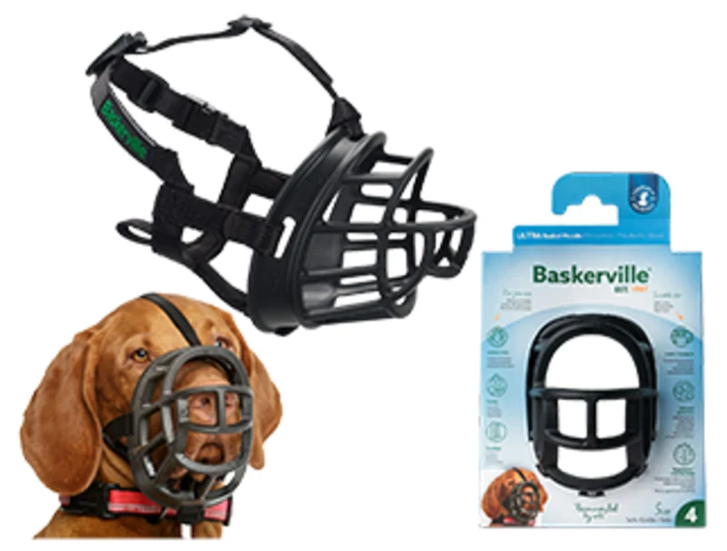 Baskerville Ultra Muzzle - Museruola Ergonomica e Sicura per Cani - Nero - Misura 4