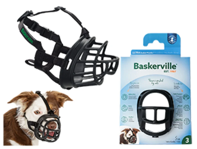 Baskerville Ultra Muzzle - Museruola Ergonomica e Sicura per Cani - Nero - Misura 3