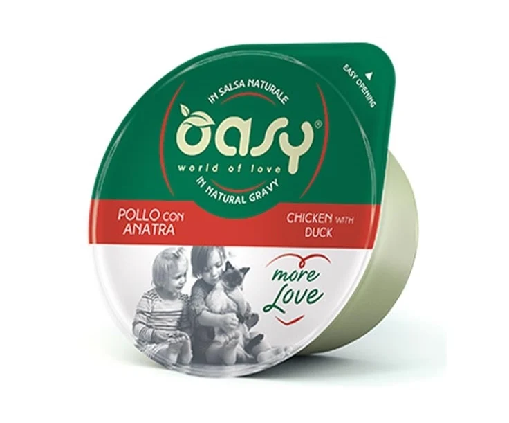 OASY GATTO MORE LOVE IN CUP ADULTO POLLO & ANATRA 70 GR
