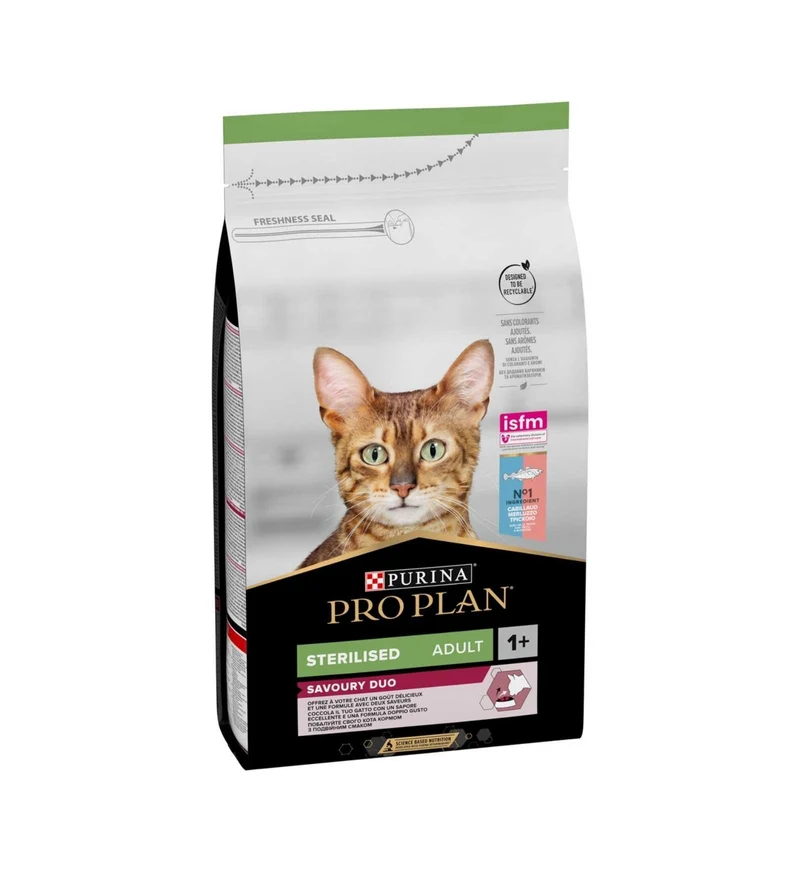 PURINA PRO PLAN GATTO OPTISAVOUR ADULT STERILIZZATO AL MERLUZZO E TROTA DA 1,5 KG
