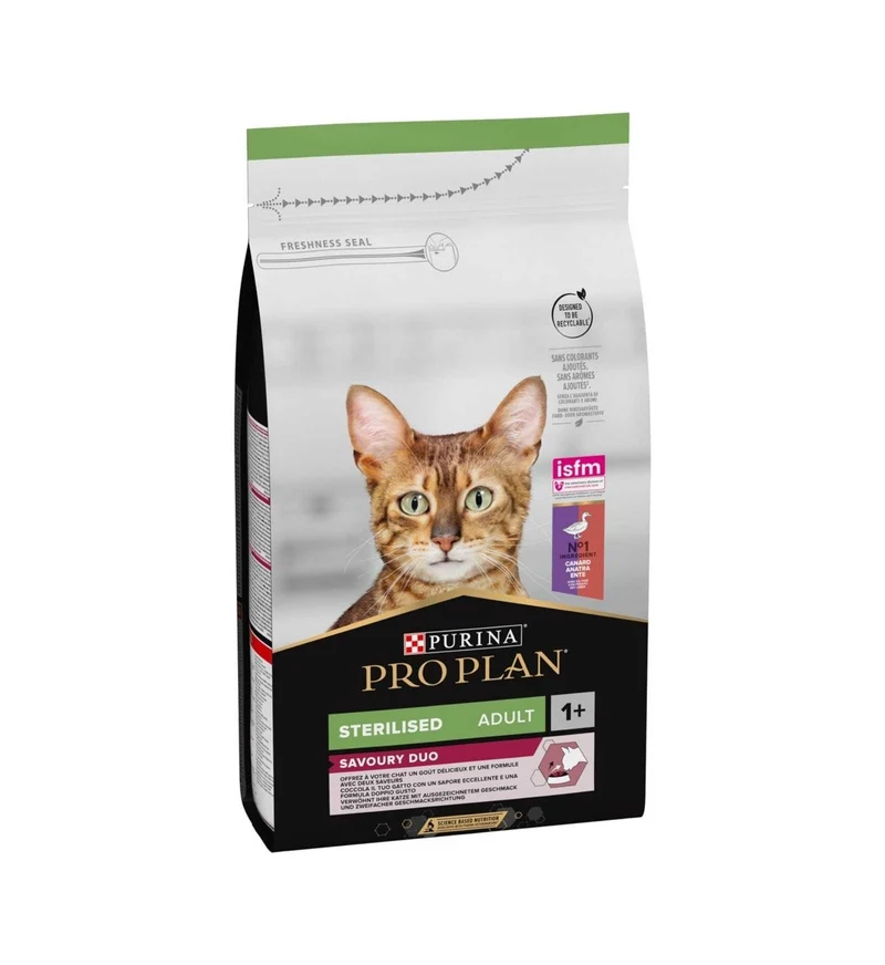 PURINA PRO PLAN GATTO OPTISAVOUR ADULT STERILIZZATO ALL'ANATRA E FEGATO DA 1,5 KG