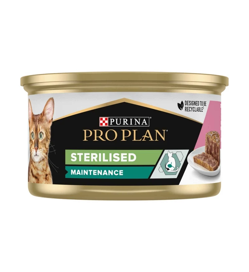 PURINA PRO PLAN GATTO STERILIZZATO AL SALMONE E TONNO DA 85 GR IN LATTINA
