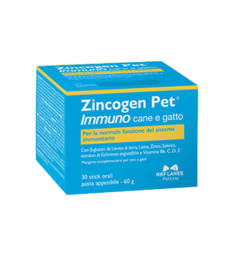 NBF LANES GATTO ZINCOGEN GATTO IMMUNO STICK ORALI PASTA APPETIBILE DA 60 GR