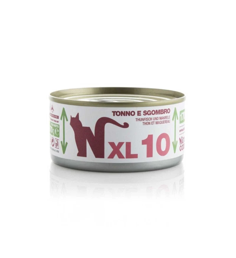 NATURAL CODE GATTO XL10 TONNO E SGOMBRO IN ACQUA DI COTTURA DA 170 GR IN LATTINA