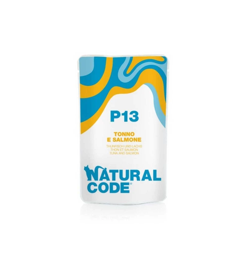 NATURAL CODE GATTO P13 TONNO E SALMONE IN GELATINA DA 70 GR IN BUSTA