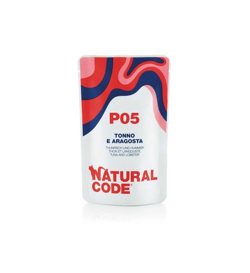 NATURAL CODE GATTO P05 TONNO E ARAGOSTA IN ACQUA DI COTTURA DA 70 GR IN BUSTA