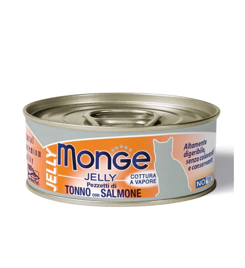 MONGE GATTO JELLY AL TONNO E SALMONE DA 80 GR IN LATTINA
