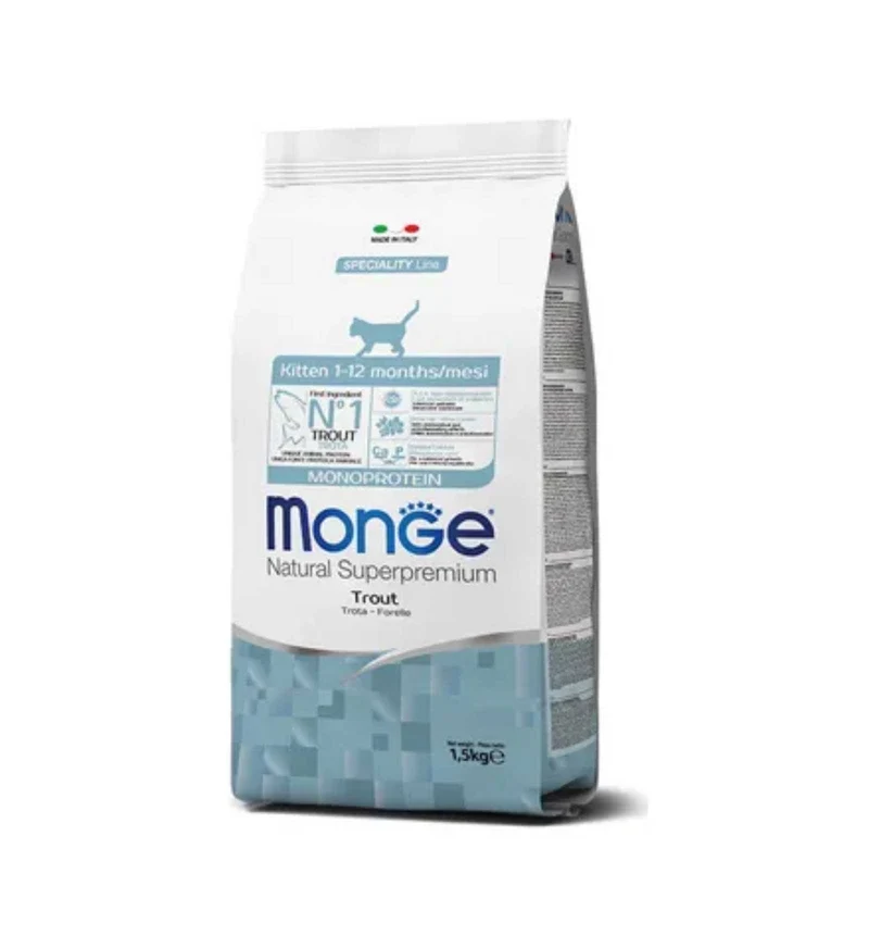 MONGE SUPERPREMIUM GATTO KITTEN MONOPROTEICO ALLA TROTA